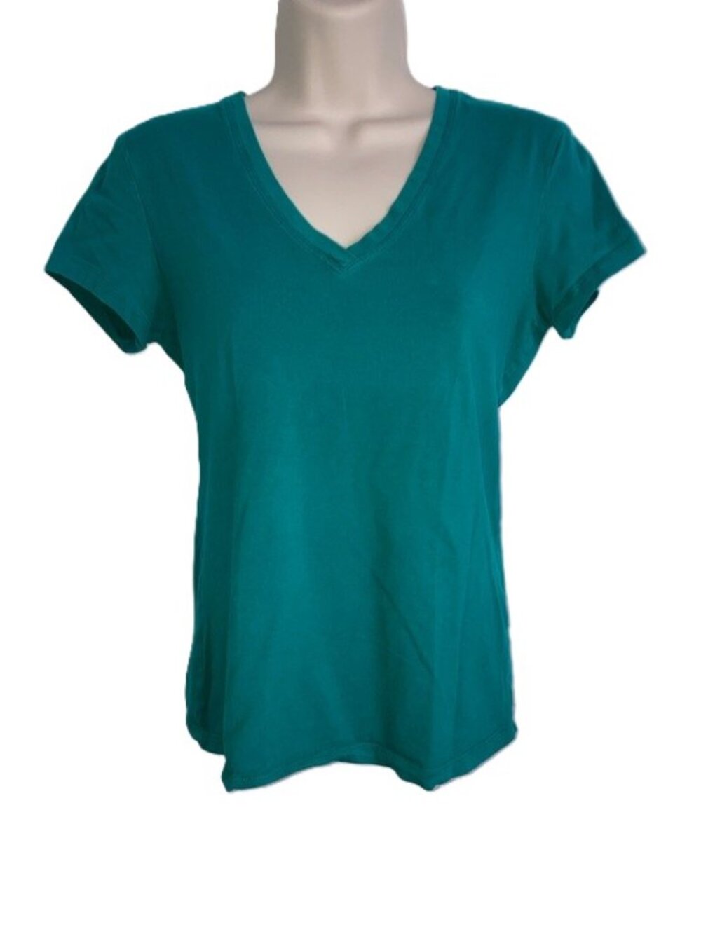 BANANA REPUBLIC Teal V‑Neck Short Sleeve Tee Womens Medium